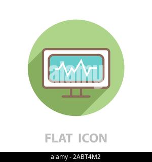 Elektrokardiogramm Symbol. Vector Illustration Stock Vektor