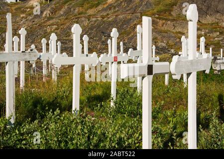 Europa, Süd West Grönland, Maniitsoq, den Friedhof Stockfoto