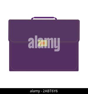 Ein lila business Koffer auf weißem Hintergrund Stock Vektor