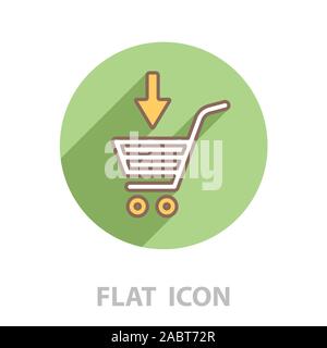 Warenkorb (Warenkorb) Symbol Leitung Stock Vektor