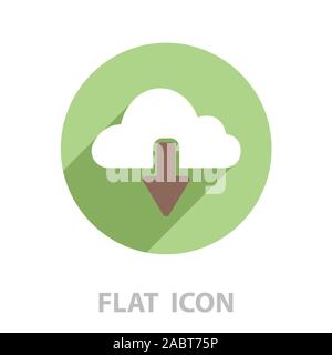 Cloud, das Symbol zum Herunterladen. Vector Illustration Stock Vektor
