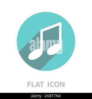 Hinweis (Musik) Symbol isoliert. Vector Illustration Stock Vektor