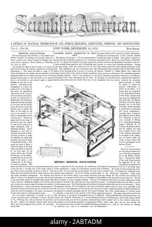 Eine ZEITSCHRIFT FÜR PRAKTISCHE INFORMATIONEN IN WISSENSCHAFT MECHANIK LANDWIRTSCHAFT CHEMIE UND PRODUZIERT. BENTER der verbesserten DAUBE - VORSCHÄLER., Scientific American, 1859-12-10 Stockfoto
