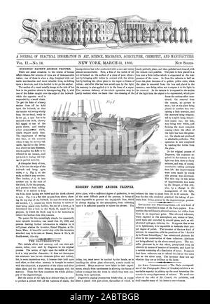 Eine ZEITSCHRIFT FÜR PRAKTISCHE INFORMATIONEN IN WISSENSCHAFT MECHANIK LANDWIRTSCHAFT CHEMIE UND FERTIGT HIGGINS' PATENT ANKER TRIPPER., Scientific American, 1860-03-31 Stockfoto