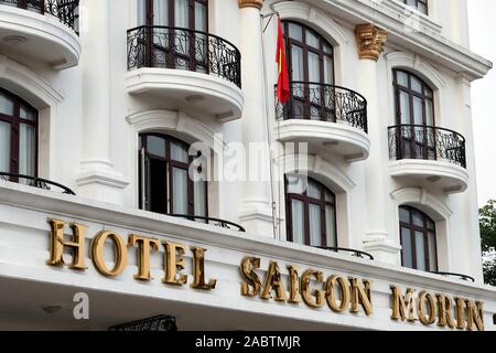 Das Hotel Saigon Morin in 1901 gebaut. Französischer Kolonialarchitektur. Farbton. Vietnam. Stockfoto