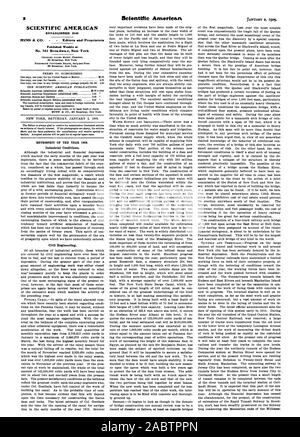 2 Scientific American gegründet 1845 wöchentlich an Nr. 361 Broadway veröffentlicht. New York industriellen Bedingungen. Hoch- und Tiefbau. Scientific American, -1909-01-02 Stockfoto