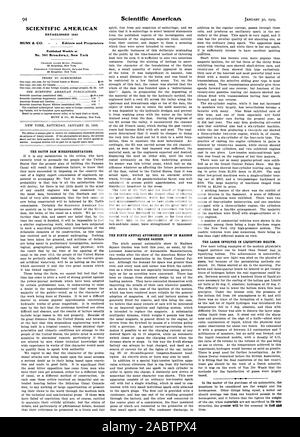 SCIENTIFIC AMERICAN gegründet 1845 MUNN & Co - Herausgeber und Eigentümer wöchentlich an Nr. 361 Broa. dwa veröffentlicht. y. New York, -1909-01-30 Stockfoto