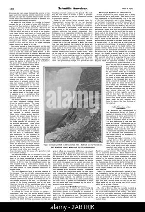 4. 1 - Plattenspieler Gerät sichtbar notieren. Sichtbare Schwingungen der Atmosphäre. Obere Terminus thront auf der Bergseite. Bahn und Auto in der Luft. Die ELEKTRISCHE ANTENNE MONO-Schiene bis das WETTERHORN., Scientific American, -1909-05-08 Stockfoto