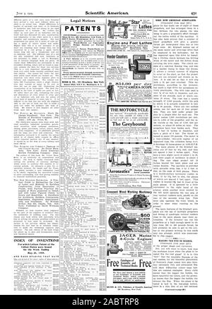 INDEX DER ERFINDUNGEN, für die Patentschriften der Vereinigten Staaten ausgegeben wurden für die Woche bis zum 25. Mai 1909 und jedes Lager, DASS DATUM Rechtliche Hinweise Patente jedes Patent gesichert throngb uns eine besondere Bekanntmachung im Scientific American. Zweigstelle 625 F St. Washington D.C Motor und Fuß Drehbänke MASCHINE SHOP OUTFITS Werkzeuge und Verbrauchsmaterialien. Beste Materialien. Beste Verarbeitung. Katalog kostenlos SEBASTIAN DREHMASCHINE CO 120 Düker St. Cincinnati. 0. Das Motorrad der Greyhound Amerikanisches Journal der "Luftfahrt" Antenne Locomotion 1775 Broadway New York Crescent Holzbearbeitung Maschinen GEHT LIK 1 60 $ Stockfoto