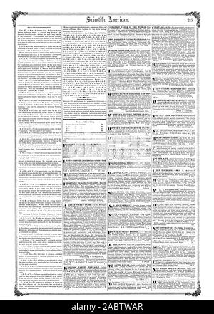 Zu Korrespondenten. Wichtige Elemente. Begriffe der Werbung. $ 2 W YON VON KUPFER BLITZABLEITER WERDEN HERSTELLER UND MECHANIK 273 UT NIPPEL DIE PATENT NIPPER BLOCK TEAM PUMPEN UND MOTOREN - Dampf 4' VON VAIL GEFEIERT PORTABLP STEAIVI 1 W 7 ORCROSS ROTARY HOBELMASCHINE., Scientific American, 56-03-15 Stockfoto