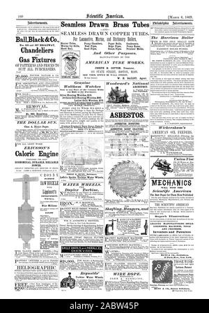 Chas. A. Dana's Papier. Nr. 680 Broadway BallBlack & Co. Nr. 565 und 567 Broadway Kronleuchter Gas Armaturen neun Millionen Nahtlos gezogene Messing Rohre Heizrohre Würmer für Stills Hand Rail Pumpe Kammern Zufuhrleitungen Sand Rohre Papierrollen Lenzrohre, die Dampfleitungen Kondensatoren Pumpe Rams Drucker' Formen JOSEPH H. BAUMWOLLE Schatzmeister Silber Jagd Uhren $ 18. 18 Karat Gold Jagd Uhren $ 80. Damen Gold Uhren $ 70. Leffel Double Turbine Wasserräder Wasserräder der Turbine. Das optimale Papier für Sie jetzt hervorragende Abbildungen führenden Manufacturing die NACHSTE LISHMENTS MASCHINEN WERKZEUGE UND PROZESSE veröffentlicht. Stockfoto