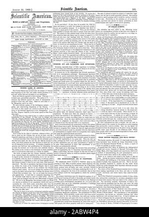 Nr. 37 PARK ROW (PARR GEBÄUDE). NEW YORK. Inhalt: Chinesische ARBEITSKRÄFTE IN AMERIKA. Ausarbeitung und Patentierung neuer Erfindungen. Den unterschiedslosen Gebrauch von Feuerwerkskörpern. Einen berüchtigten dummes Zeug. Wenn ÄRZTE NICHT EINVERSTANDEN SIND, ENTSCHEIDET l, Scientific American, 1869-08-14 Stockfoto