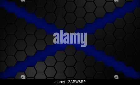 schwarze und blaue Sechsecke modernen Hintergrund illustration Stockfoto