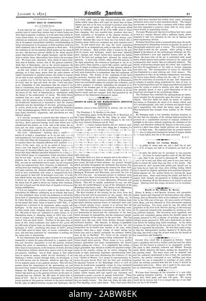 Latente Wärme der Dissoziation. Gesellschaft der Künste des Massachusetts Institut für Technologie. Rezept für die Heilung von Schinken. Tod von Herrn Sidney E.Morse., Scientific American, 1872-01-06 Stockfoto