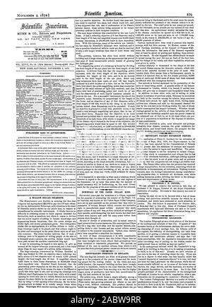 MUNN & Co. Herausgeber und Inhaber & Inhalt:, Scientific American, 1872-11-02 Stockfoto