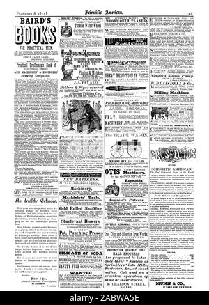 BAIRD'S UND MASCHINISTEN' & Ingenieure '87 Barr Bois New York City WILDEIL Pat. Stanzmaschinen Fräsmaschinen. Begriffe. 87 PARK ROW NEW YORK. MOLDING VERZAPFENDEN TENONING & GESTALTUNG II SÄGEN BANDSÄGEN BLÄTTERN MASCHINEN & C. Maschinen Maschinisten' Tools. Kalte Shafting gerollt. Sturtevant Gebläse. Silikat von Limo WOLLTE WOODWORTH Planierer mit 'tV' der Wagen. OTIS BROS.dir CO Reynolds' NoiselessFric don gerillt oder Ausgerichtet Hoist. ers Geeignet für alle wollen. Sicherheit Store Aufzüge verhindern Unfall II Seil Balt aud Motor einlaufen lassen. Rauch - tiurning Sicherheit Kessel. Schwingende Motoren Doppel- und Einzelzimmer 1-2 t100 Stockfoto