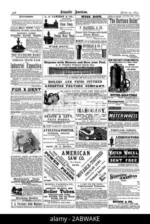 EXTRA SCHWERE UND VERBESSERT. A.C. STEBBINS. Agent. A. S. CAMERON & Co. Bügeleisen STEAMSHIP Bauherren. NEAFIE & ABGABE SCHIFFSMOTOREN KESSEL UND BAUEN ERS VON ZUSAMMENGESETZTEN MOTOREN AVE LING & PORTER 9 ROCHESTER ENGLAND. MORRIS TASKER & CO HERSTELLER VON AMERIKANISCHEN KOHLE BÜGELEISEN Kesselrohre. Schmiedeeiserne Rohre und Armaturen für Gas, Dampf und Wasser Öl Kohle Gas & c. Agc. Nr. 13 GOLD ST NEW YORK. Mahagoni NUSSBAUM WEISS HOLLY SATIN HOLZ UNGARISCHEN ESCHE UND ALLE ARTEN hartes Holz. IN DEN LOGS PLANK BOARDS UND FURNIERE. Burr Mühlsteine Portable Mühlen Smut Maschinen Verpacker PORTLAND CEMENT LEFFELT VERBESSERT DOPPELZIMMER Stockfoto