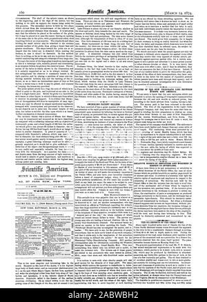 Nr. 37 PARK ROW NEW YORK. I E 5 Inhalt: Titicacasee. Schwindeln PATENT VERKÄUFER. Ausfall DES NEUEN TELEGRAFENLINIE zwischen AUROPE UND AMERIKA. RELATIVE RECHTE DER ARBEITGEBER UND DER ARBEITER IN BEZUG AUF ERFINDUNGEN. Die ÖLABLAGERUNGEN AN DER GREAT WEST., Scientific American, 74-03-14 Stockfoto