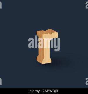 3D Holz Zeichensatz, Vektor Stock Vektor