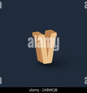 3D Holz Zeichensatz, Vektor Stock Vektor
