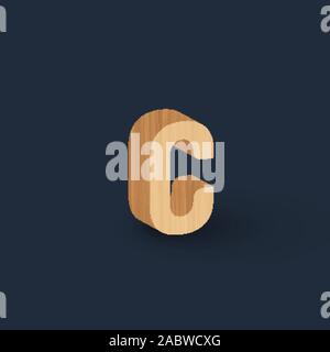 3D Holz Zeichensatz, Vektor Stock Vektor