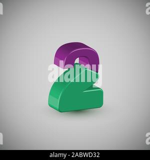 3D-farbenfrohen Charakter aus einem Schriftsatz, Vektor Stock Vektor