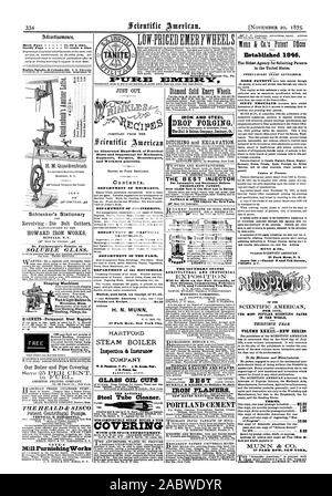 Preisgünstige EMER DITHER S Stroudsburg. Monroe Co. Pa. Gegründet 1846. Die älteste Agentur für Werbung Patente in den Vereinigten Staaten. Kopien von Patenten. 37 Park Row N.Y. Washington D. C. SCIENTIFIC AMERICAN FÜR 1875. 'FRB ROST POPULÄRWISSENSCHAFTLICHEN PAPIER IN DER WELT. Dreißigsten JAHR. $ 3.20 87 PARR REIHE NE 0 YORK. Gerade heraus. Eine illustrierte Hand-Book praktische Tipps und Anregungen für Mechanik Ingenieure Landwirte Haushälterinnen und Arbeiter im Allgemeinen. Bearbeitet von PARK BENJAMIN. -: 0: Inhalt. Abteilung für Mechanik. Abteilung Engineering. Abteilung für praktische Technologie. Abteilung DES Stockfoto