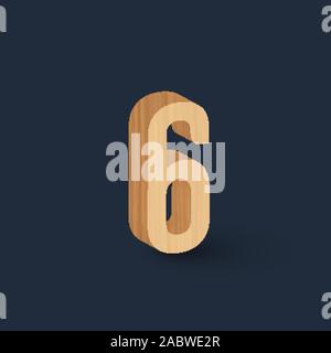 3D Holz Zeichensatz, Vektor Stock Vektor