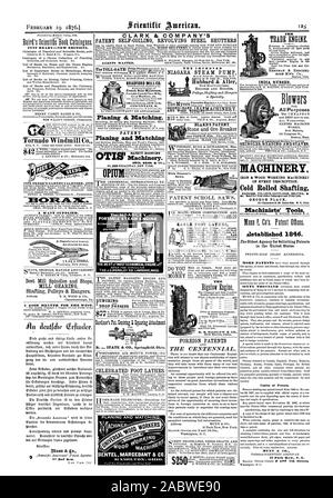 Nur READYNEW EDITIONEN. Tornado Mühle Co 1876 DREER'S GARTEN KALENDER 1870 ausländische PATENTE UND DIE CENTENNIAL. $ 250 Besondere. HERRMAN & BIERCHEL. RODE CO. KAUTSCHUK Gebläse alle Zwecke MASCHINEN. Jeder Beschreibung. Kalte Shafting gerollt. GEORGE ORT Maschinisten' Tools ilstablished 1846. Fhe älteste Agentur für Werbung Patente in den Vereinigten Staaten. Kopien von Patenten. MUNN & CO 31 EBCDR 4.21 E EINE MÖCHTEN. geliefert. Beste Mühle Spindeln und Schritte MÜHLE GEARING Shafting Riemenscheiben & Aufhänger. Eine gute HEIZUNG FÜR FLIESEN WEST. Die HOADLEY PORTABLE DAMPFMASCHINE. AMP DIE J. C. HOADL EY CO.LAWRENCEMASS Stockfoto