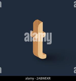 3D Holz Zeichensatz, Vektor Stock Vektor