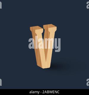 3D Holz Zeichensatz, Vektor Stock Vektor