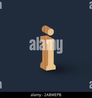 3D Holz Zeichensatz, Vektor Stock Vektor