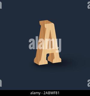 3D Holz Zeichensatz, Vektor Stock Vektor