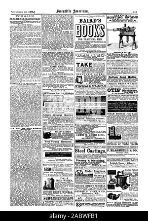 Battle Creek. Michigan SCHNÄPPCHEN AUSSERORDENTLICHE an der Hundertjährigen. YALE IRON WORKS New Haven Anschl. LEHICH EMERY RÄDER. PAU ist Damaskus Federstahl selbstnachstellend LEHIGH EMERY RÄDER POTTER'S AMERICAN MONATLICH. BLAKE'S PATENT Stein und Erz Leistungsschalter EAGLE FUSS DREHMASCHINEN Stein oder Handwerker. Biegen. Ne'ir E IL. Ihre Leck! Granit, Zement Augenoptiker 924 Chestnut St. Philadelphia Pa Stahlguss LINA STREET PHILADELPHIA, PA. Planung & Mate, Scientific American, 1876-11-18 Stockfoto