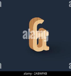 3D Holz Zeichensatz, Vektor Stock Vektor