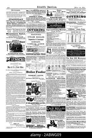 Kaffee Malz. Mais Kakao und Korn Dryinz Maschine. Coffee-Hulling und Poliermaschinen. Kaffee- und Waschmaschine. Helix Zucker Verdampfer. Maschinisten' TOOLS. NEW HAVEN MANUFACTURING CO. New Haven Anschl. BAKER'S Rotary Druckgebläse 0 BROS. Nr. 2318 Frankford Avenue Philadelphia; MUNN & CO'S NOYE MÜHLE FURNISHINC WERKE JOSEPH C. TODD J. C. TODD OVERING WISSENSCHAFT aufnehmen. STROUDSBURG PA. Schmirgel Räder und Schleifer. Für ASBEST FILZEN CO. Front St. in der Nähe von Gouverneur N.Y. REDUZIERTER PREIS LISTE. HARTFORD STEAM BOILER Inspection & Insurance Company. T.B. UHR. T. DAMPF PUMPEN PERFEKT ZEITUNG DATEI MUNN Stockfoto