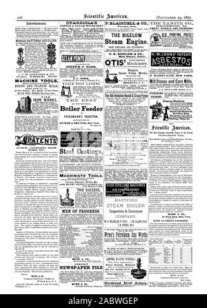 Werkzeugmaschinen Motor Drehmaschinen Eisen Hobel MUNN & CO 37 Park Row N.Y. FRIEDNIANN DER EINSPRITZDÜSE für kreisförmige Senden. TheJ. c. HOADLEY CO LAWRENCE. MA S S 9 MASCHINISTEN' TOOLS. Drehmaschinen Planern Bohrer & e. NEW HAVEN MANUFACTURING CO. New Haven Anschl. DEN ERFOLG. Männer des Fortschritts. MUNN & CO 37 Park Row New York City. Zeitung Datei 52 Nummern pro Jahr. MUNN & CO 37 Park Row New York. Zubehör BLÄTTERN SAWYER". JOSEPH C. TODD J. C. TODD EAGLE FUSS DREHMASCHINEN DIE BESTEN C17) ZOLA.'.5 Trockner. Kaffee - Schälen und P o Ishi ng Maschinen. Coffee-Washing Maclaine. Helix Zucker Verdampfer. Dampf Pumpen 9 TI Niagara Keine Stockfoto