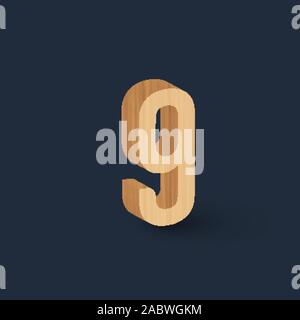 3D Holz Zeichensatz, Vektor Stock Vektor