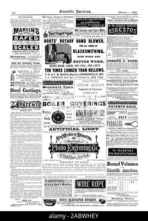 Schmirgel Räder und Schleifer. EDWARD HARRISON Nr. 135 Howard Ave New Haven Anschl. MASCHINISTEN' TOOLS. NEW HAVEN MANUFACTURING CO. New haven Anschl. Mühle Steine und Getreidemühlen. J.T. NOYE & SOHN Buffal N.Y. 87 Maiden Lane New York. JOSEPH C. TODD WISSENSCHAFTLICHE CATALOCUE Eingang der Bestellungen. Für Erfinder und Hersteller im Inneren Ich" Alter jedem Einfügen - 75 Cent pro Zeile. Zurück Seite jedem Einfügen - 51.00 eine Linie. Jarvis Gas verbrauchen Ofen. NEW HAVEN CONN. 921 Chestnut St. Philadelphia. Stahlguss VORBEHALTE URHEBERRECHTE MARKEN usw. 37 Park Row N.Y. PARALLEL für t 6. und Kastanie Ste senden Stockfoto