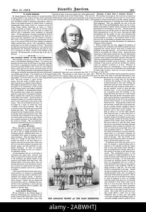 CLAUDE BERNARD. Die kanadische Trophäe bei der Pariser Weltausstellung. Trocknen Sie Platte Entwickler. Schweizer Doppel Post Karten. Bersten der Schlauch - Abhilfe schaffen wollte. Die KANADISCHE TROPHÄE AN DER PARISER AUSSTELLUNG., Scientific American, 1878-05-18 Stockfoto