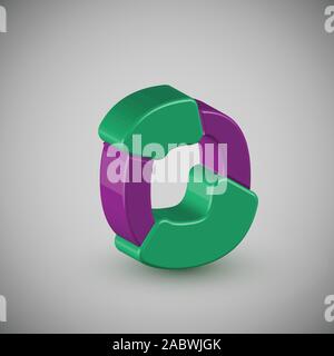 3D-farbenfrohen Charakter aus einem Schriftsatz, Vektor Stock Vektor