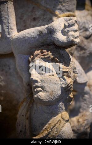 Perugia. Italien. Etruskische cinerary Urne aus dem Cacni Familie Grab in der Nähe von Perugia, Museo Archeologico Nazionale dell'Umbria (MANU - Nationale Archaeologi Stockfoto