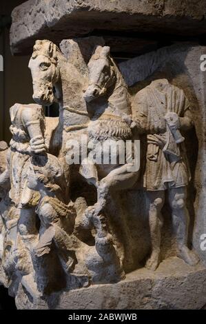 Perugia. Italien. Etruskische cinerary Urne aus dem Cacni Familie Grab in der Nähe von Perugia, Museo Archeologico Nazionale dell'Umbria (MANU - Nationale Archaeologi Stockfoto