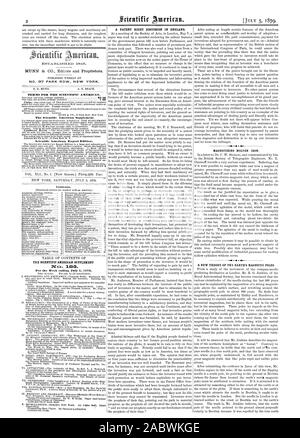 Nr. 37 PARK ROW NEW YORK. Bedingungen für den Scientific American. 1 60 Die Scientific American Supplement Inhalt. Der Scientific American Supplement Nr. 188 für die Woche vom 5. Juli 1879 endet. Ein PATENTRECHT DISKUSSION IN ENGLAND. Magnetisierung geschmolzenes Eisen. Eine neue Theorie der magnetischen Pole der Erde., 1879-07-05 Stockfoto