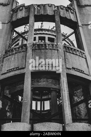 Close-up auf der Atombombendom Memorial Building in Hiroshima, Japan Stockfoto