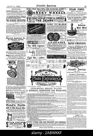 NEW YORK BELTING UND VERPACKUNG KOMP' Y. Schmirgel Räder. NEW YORK. w Besondere Aufmerksamkeit wird als t die folgenden interessanten Land hohe ly wertvolle testimonial t Hancock Inspirator Co.s HAM ILTOMOH 16. Strukturelle Eisen. 1876 Dampf Pumpen der Einspritzdüse. Zigarrenkiste Schnittholz die Besten in der Welt. SF'ANISR ZEDER MALIOGAINTY PAPPEL. J. A. FAY & CO den holzverarbeitenden Maschinen perfekt in der Verarbeitung spart Arbeit spart Holz und erhöht die Ard der Exzellenz. Patente an der Auktion. VOLUME XL - NEUE SERIE. MUNN & CO 37 Park Row New York. Rockland Messe Baker Rotary Druckgebläses. Teich des Tools die SOLARGRAPH WATCH Stockfoto