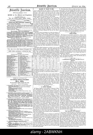 Veröffentlicht wöchentlich an Nr. 37 PARK ROW NEW YORK. Bedingungen für den Scientific American. Die wissenschaftlichen Americas Ergänzung Scientific American Export Edition. Ein wenig paradox. Pilze im Menschen. Neue Dokumente im Zusammenhang mit der Entdeckung von Amerika. Die Worcester Kostenlose Institut. Inhalt. Der SCIENTIFIC AMERICAN SUPPLEMENT für die Woche Ende August 301879. ICST. A.13.1 ist 1-1. ECT) 1845., 1879-08-30 Stockfoto