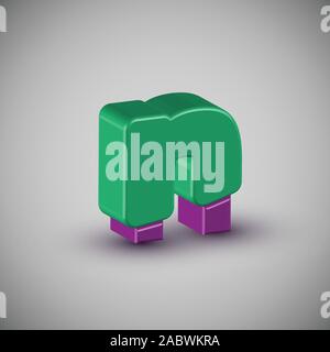 3D-farbenfrohen Charakter aus einem Schriftsatz, Vektor Stock Vektor