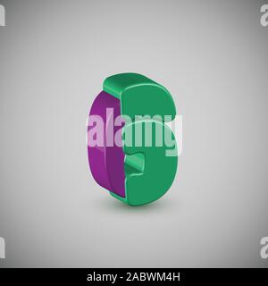 3D-farbenfrohen Charakter aus einem Schriftsatz, Vektor Stock Vektor