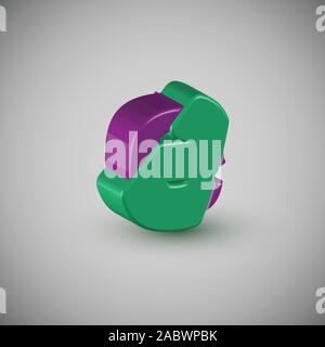 3D-farbenfrohen Charakter aus einem Schriftsatz, Vektor Stock Vektor